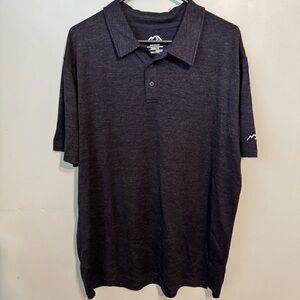 Merino Tech Men's Short Sleeve Merino Polo 165 Charcoal Grey EEUC 2XL